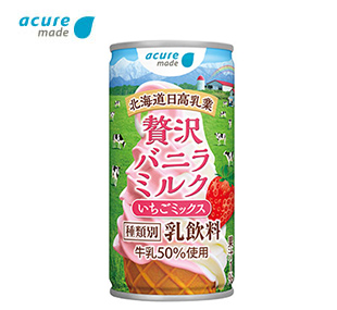 acure made 贅沢バニラミルク　いちごミックス