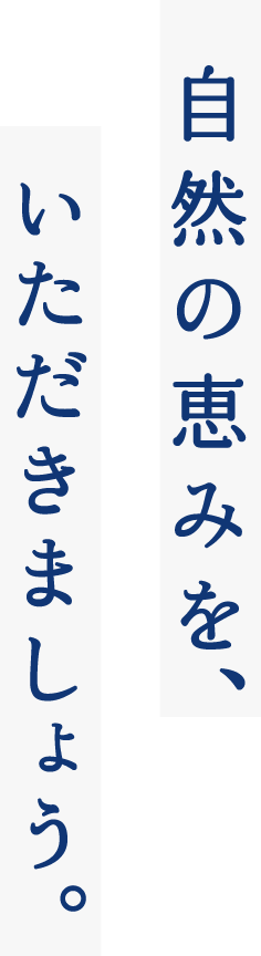 自然の恵みを、いただきましょう。