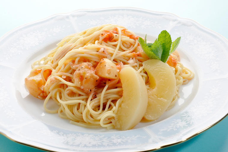BBQ with pasta and rice together ?! <Peach Collection>